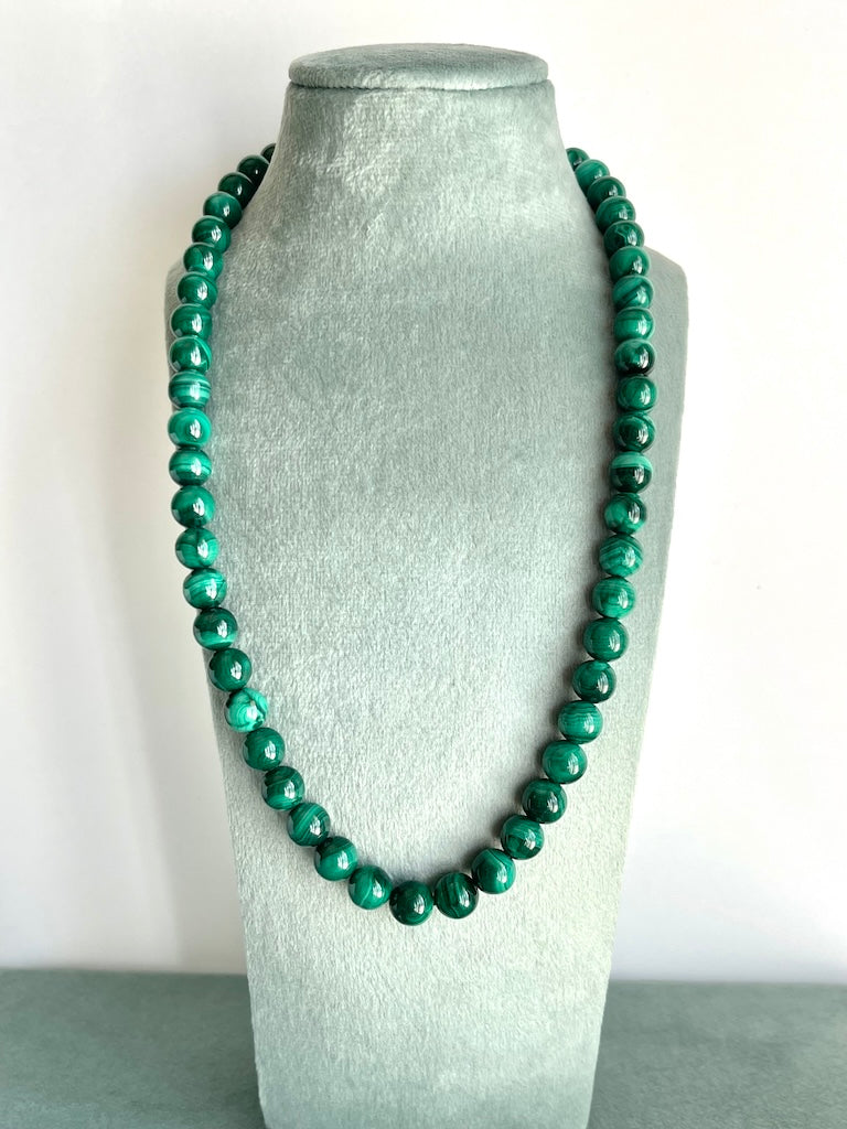Collana Malachite, dettagli in argento | 46 cm - Didoni Collana Malachite, dettagli in argento | 46 cm - Didoni