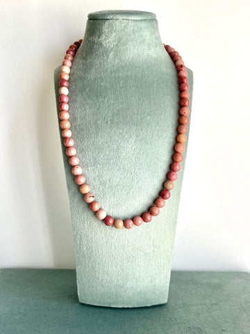 Collana in Rodonite -Fiducia E Amore Per Sé Stessi - Energia Fisica Ed Emotiva - Guarigione Interiore-