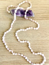 Collana lunga in Quarzo rosa - Gioia e luce interiore-