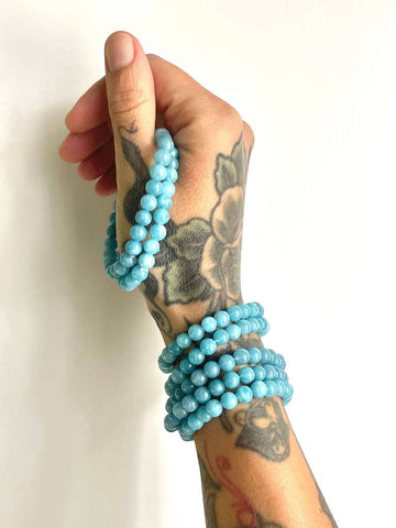 Bracciale in Angelite o Anidride - Stabilità - Aiuta a vincere l'insicurezza