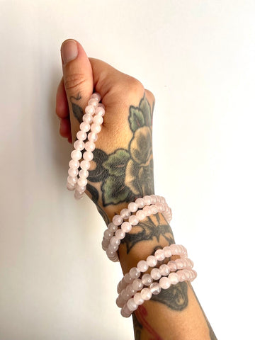 Bracciale in Quarzo rosa- Gioia e Luce interiore