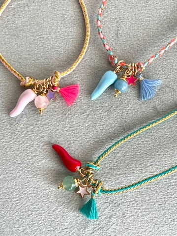 Bracciale in cordoncino Good Luck misura regolabile 3 modelli