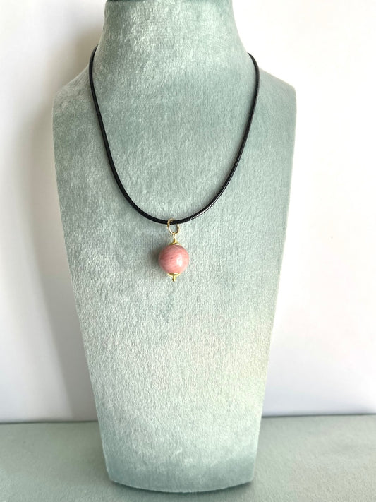 Pendente in Rodonite - Fiducia E Amore Per Sé Stessi - Energia Fisica Ed Emotiva - Guarigione Interiore-lo