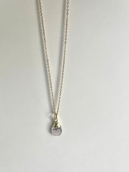 Ciondolo in Quarzo tormalinato  - Equilibrio degli opposti