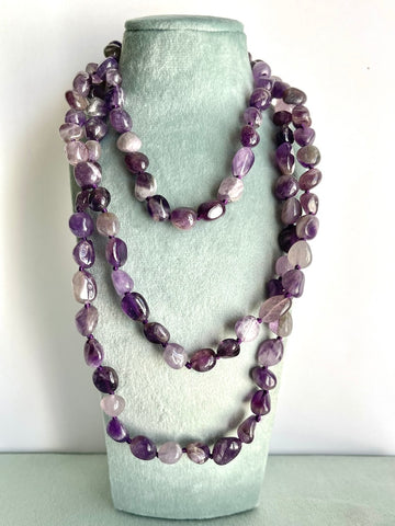 Collana lunga in Ametista - Concentrazione- Allontana Lo Stress- Saggezza