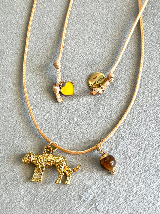 Collana di intenti "Sono fiera di me" con Occhio di tigre