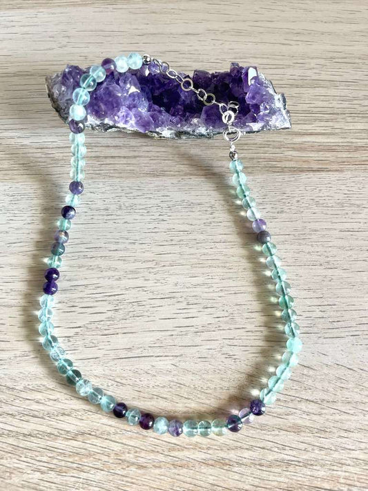 Collana in Fluorite - Arricchimento Psichico E Spirituale-