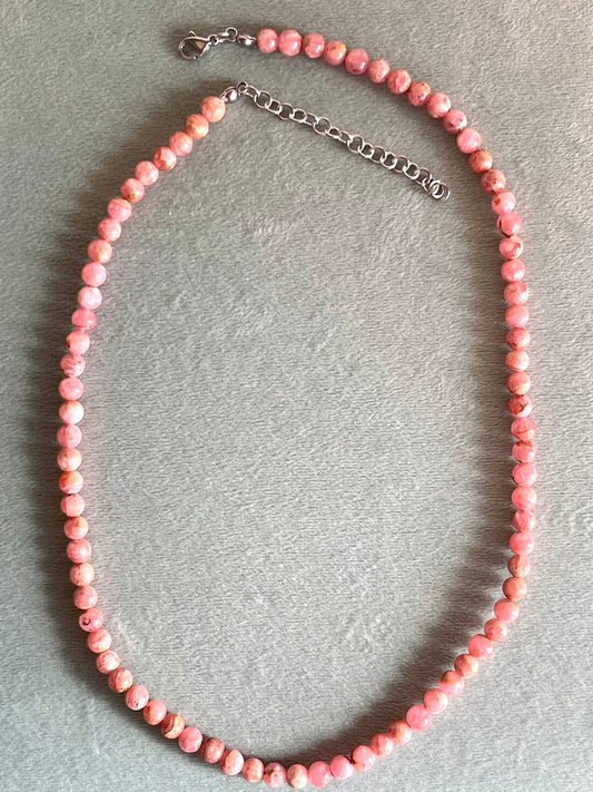 Collana in Rodocrosite - Sicurezza - Decisione - Allegria e gioia