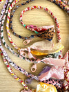 Collana boho "IBIZA" con bandane intrecciate e moschettone (puoi indossarla come bracciale) più colori disponibili