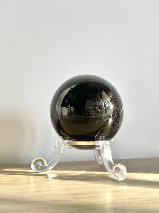 Sfera in Ossidiana dorata - Energia fisica - Protezione
