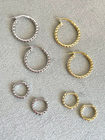 Orecchini a cerchio Popcorn (più misure disponibili)