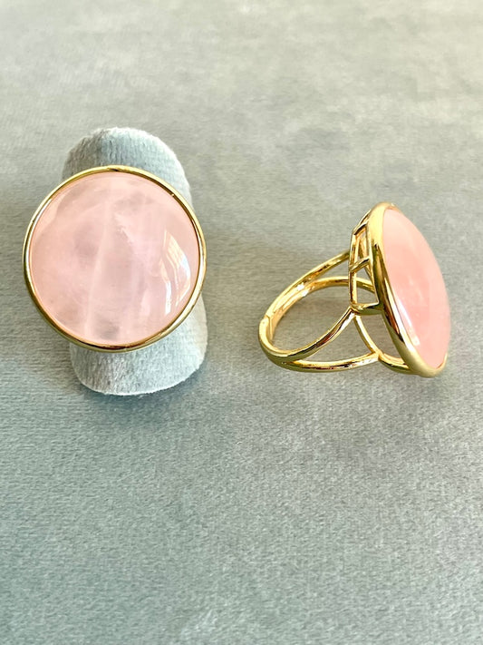 Anello Quarzo rosa - Gioia e luce interiore - Pietra dell'amore universale