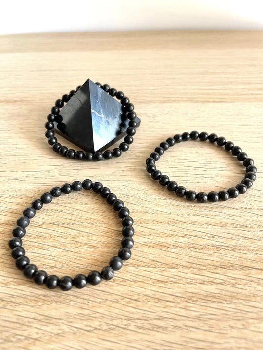 Bracciale in Shungite - neutralizza stress geopatico - protezione campi elettromagnetici - guarigione spirituale