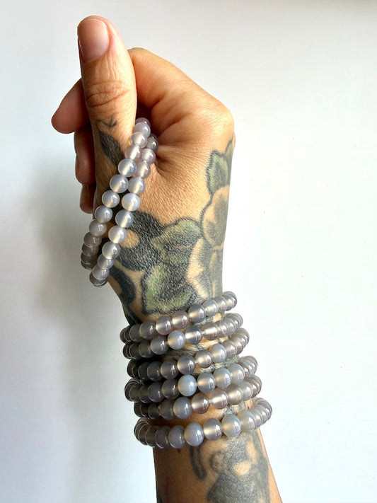 Bracciale in agata grigia - Equilibrio energetico