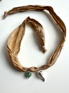 Bracciale in stoffa sari "Fortuna" con avventurina