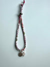 Bracciale in stoffa liberty con Madonna Miracolosa e pietra naturale