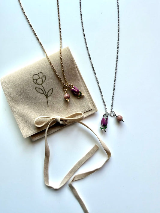Collana Bloom con rodonite