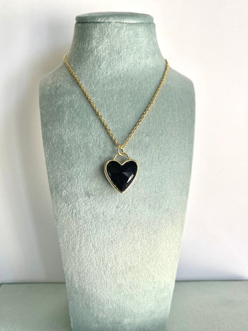 Ciondolo a cuore in Onice - Maturità - Forza Fisica E Spirituale- Equilibrio