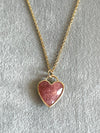 Ciondolo a cuore in Quarzo fragola con catenina - Buon umore