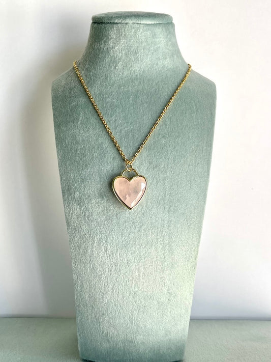 Ciondolo a cuore in Quarzo rosa - Gioia e luce interiore