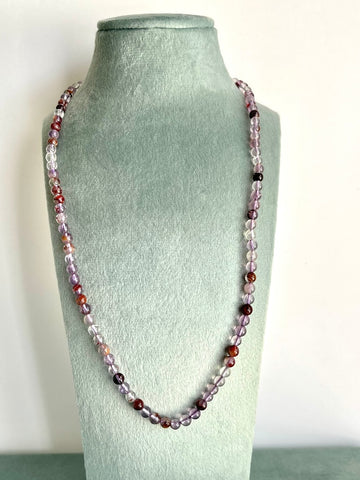 Collana Ametista con inclusioni di Quarzo Ematoide - Equilibrio - Stimola la concentrazione