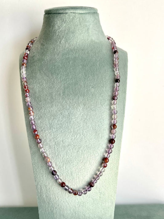 Collana Ametista con inclusioni di Quarzo Ematoide - Equilibrio - Stimola la concentrazione