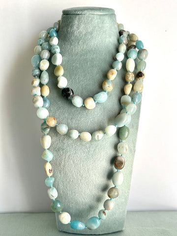 Collana lunga in Amazzonite - Chiarezza Sul Proprio Destino - Pietra Della Speranza -