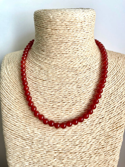 Collana in Corniola - Coraggio - Superamento Delle Difficoltà -Dinamismo