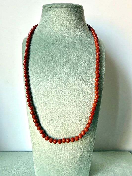 Collana in diaspro rosso - Protezione - Sicurezza
