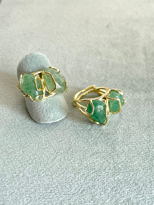 Anello con Avventurina - Abbondanza - Equilibrio psicofisico - Guarigione interiore