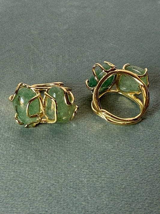 Anello con Avventurina - Abbondanza - Equilibrio psicofisico - Guarigione interiore