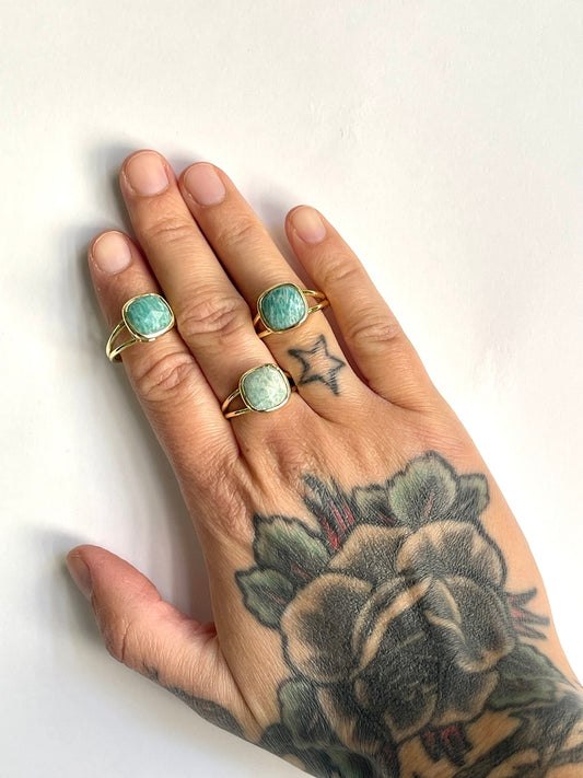 Anello con Amazzonite - Pietra della speranza