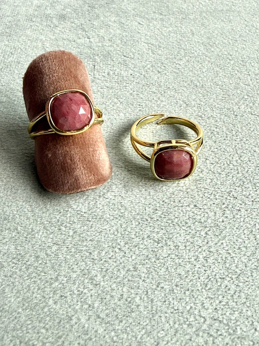 Anello con rodonite -Fiducia e Amore per sé stessi - Energia fisica ed emotiva -