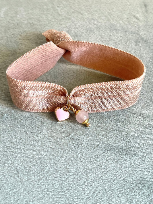 Bracciale "Mi amo" con Quarzo rosa
