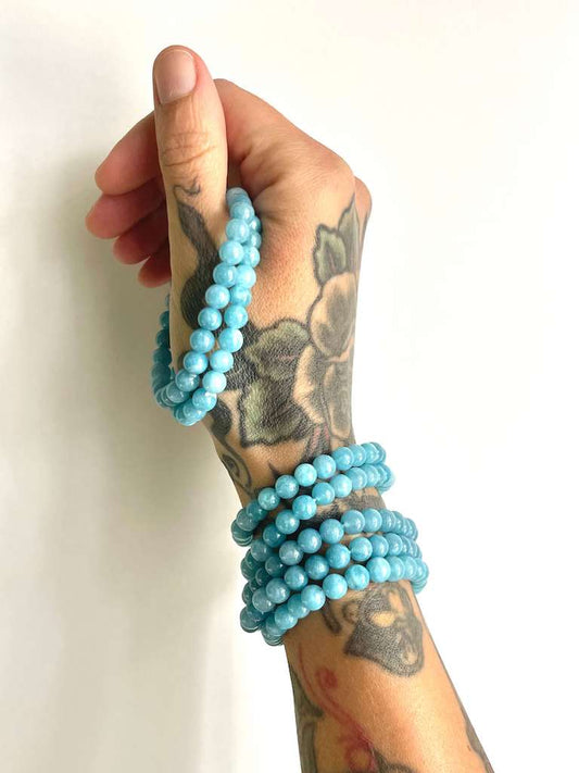 Bracciale in Angelite o Anidride - Stabilità - Aiuta a vincere l'insicurezza