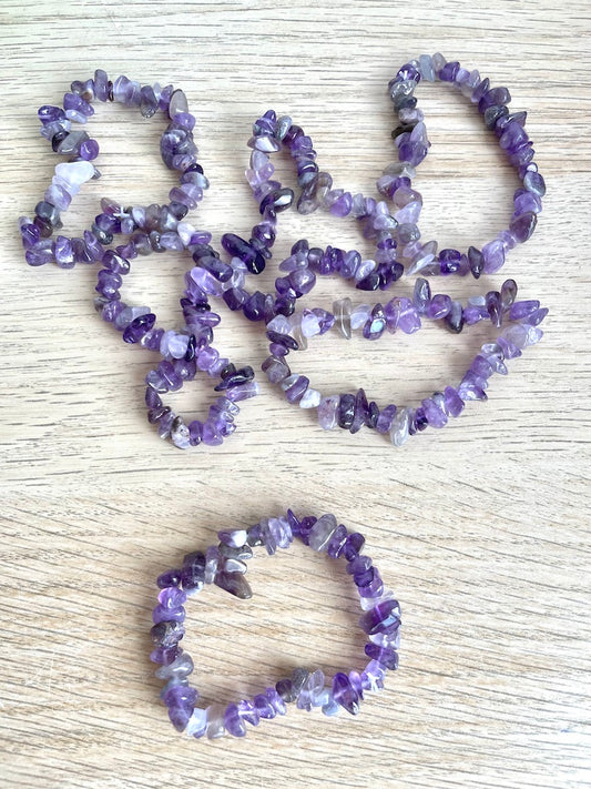 Bracciale in Ametista cips - Concentrazione- Allontana Lo Stress-