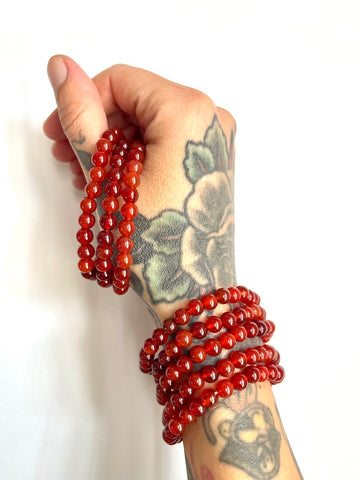 Bracciale in Corniola - Coraggio - Superamento delle difficoltà -Dinamismo