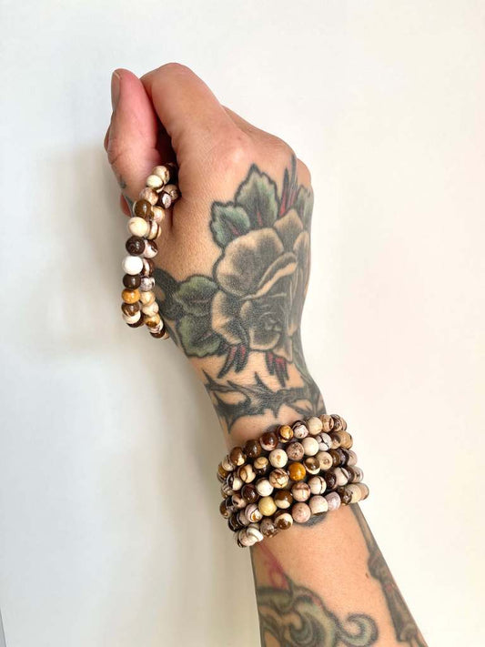 Bracciale in Diaspro marrone- beige - Competenza- Stabilità -