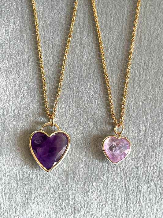 Ciondolo a cuore in Ametista - Concentrazione - Meditazione - Ricerca Interiore- Protezione energetica