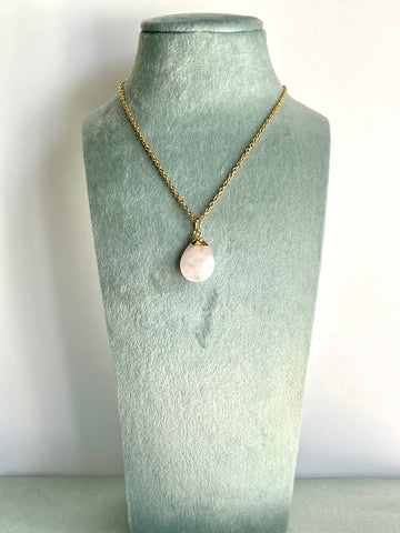 Ciondolo a goccia in Quarzo rosa -  Gioia e Luce Interiore-