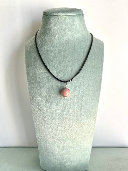 Pendente in Rodonite - Fiducia E Amore Per Sé Stessi - Energia Fisica Ed Emotiva - Guarigione Interiore-lo