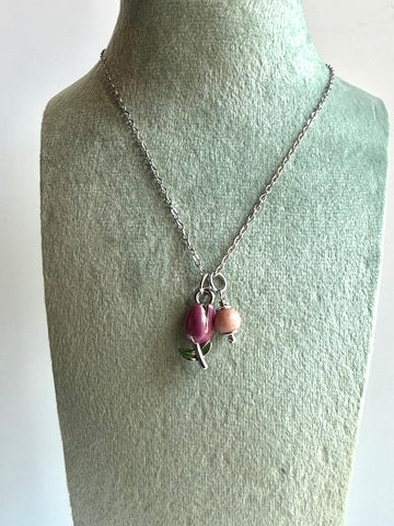 Collana Bloom con rodonite