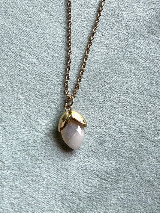 Ciondolo in labradorite bianca - Favorisce la sensibilità - Aumenta il fascino e il magnetismo