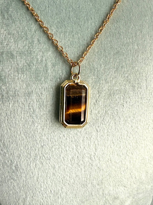 Ciondolo in Occhio di tigre Collezione Cherché - Coraggio- Autostima