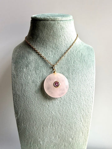 Ciondolo collezione Materia con Quarzo rosa - Gioia e luce interiore