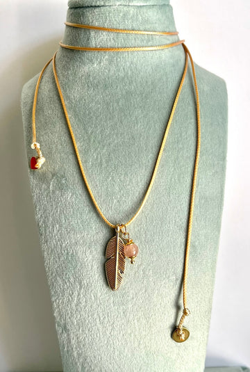 Collana di intenti "Allegria e leggerezza" con Quarzo fragola