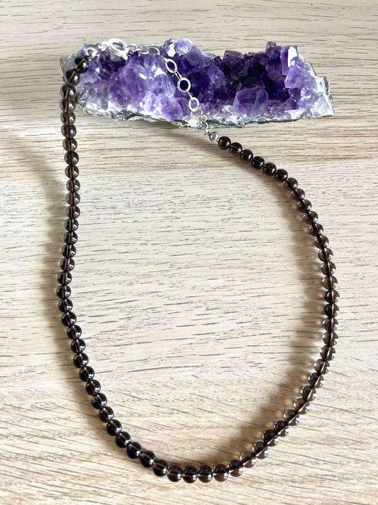 Collana in Quarzo fumè - Forte Scudo Protettivo- Assorbe Energie Accumulate