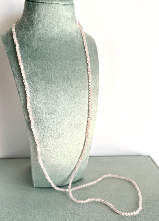 Collana lunga in Quarzo rosa - Gioia e luce interiore