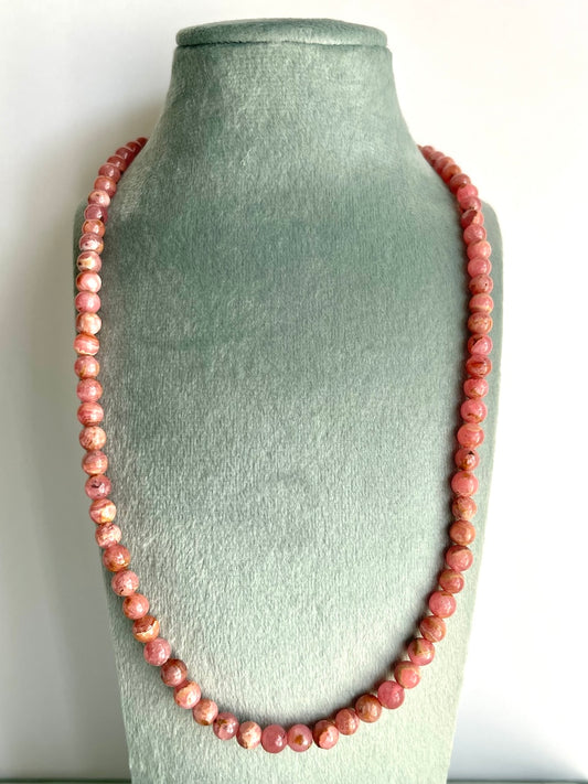 Collana in Rodocrosite - Sicurezza - Decisione - Allegria e gioia