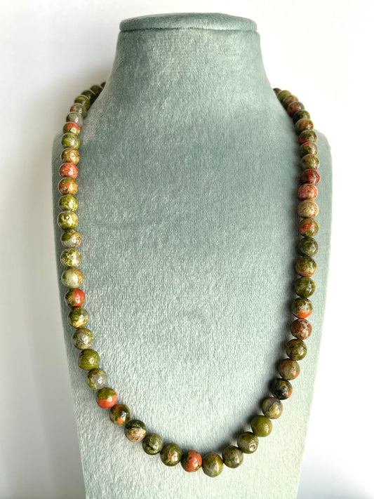 Collana in Unakite - Bilancia Le Emozioni - Allenta le tensioni - Concilia il sonno